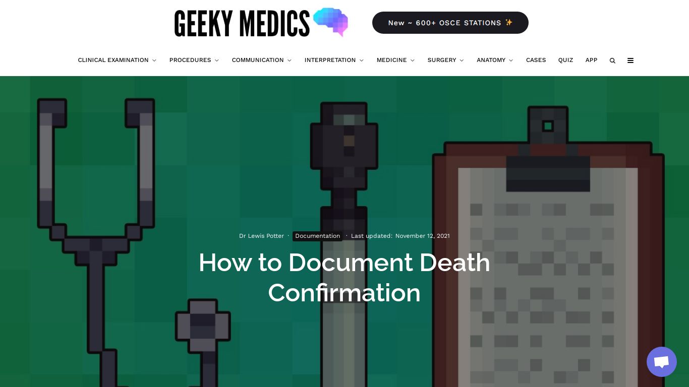 How to Document Death Confirmation | Geeky Medics